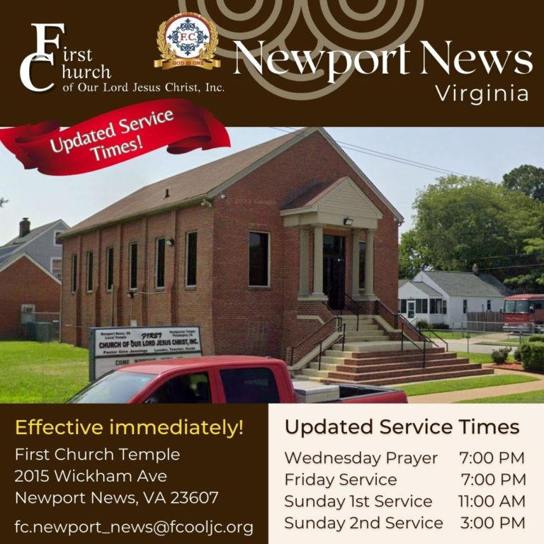 Read more about the article Newport News, VA – Updated Service Times