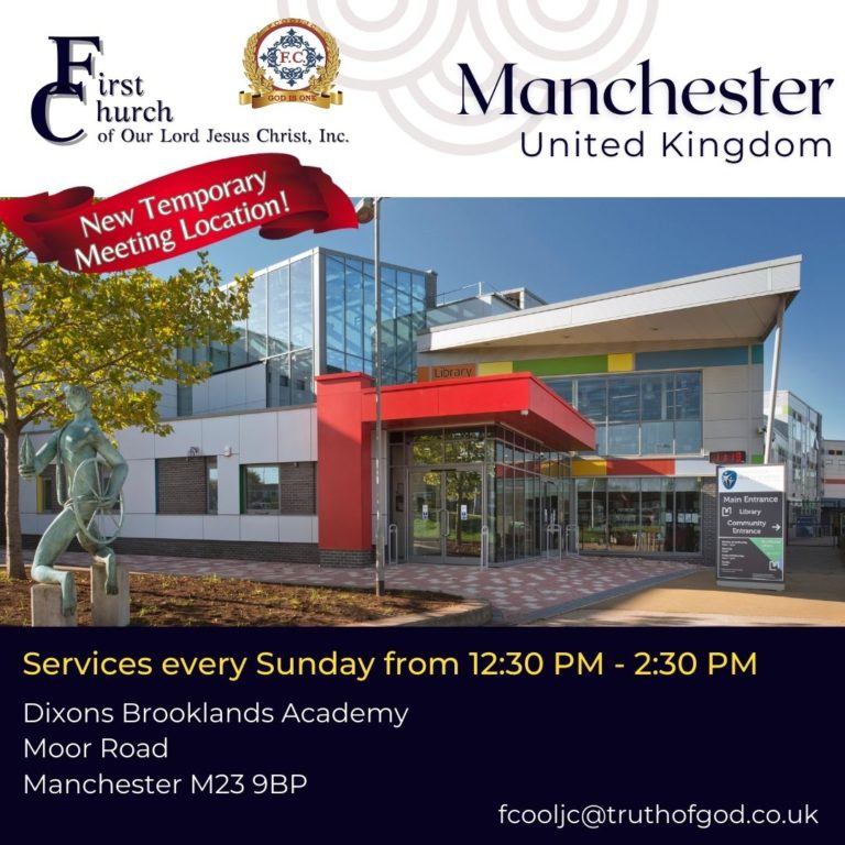 Read more about the article Manchester, United Kingdom / New Temporary Meeting Location