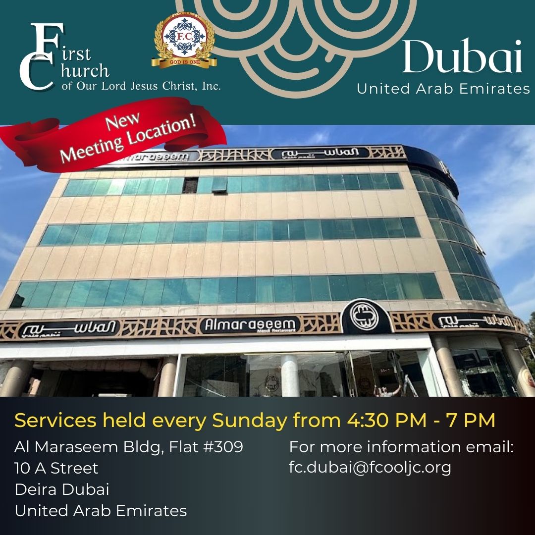Read more about the article Dubai, UAE – New Meeting Location / Services Held Every Sunday
