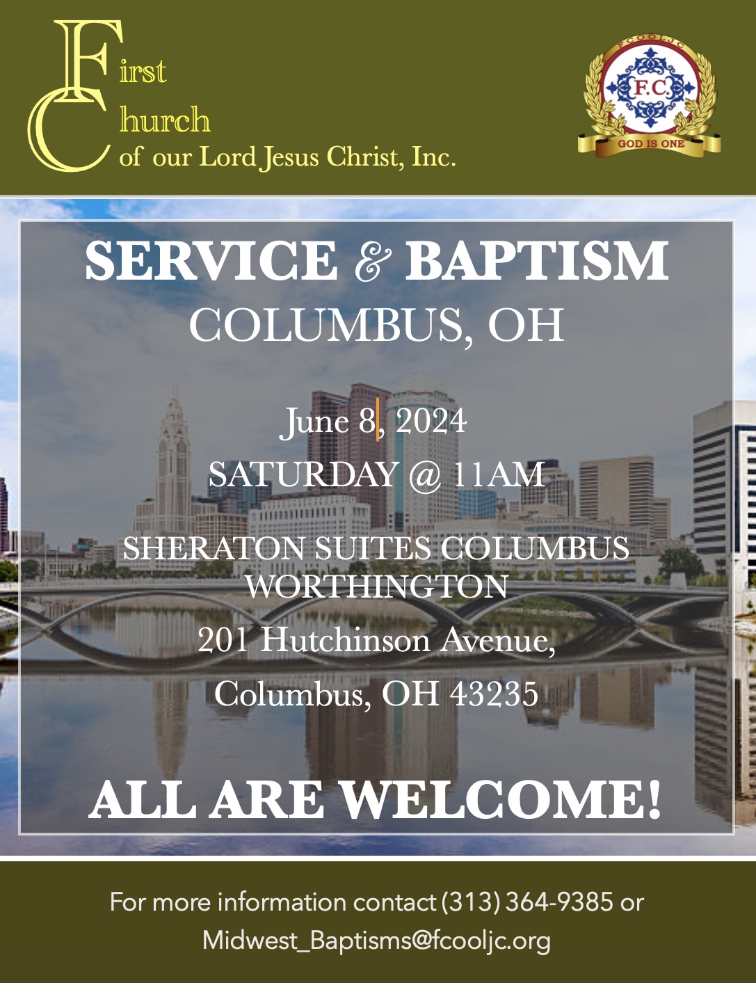 Read more about the article June 8, 2024 – Columbus, OH / Service & Baptism
