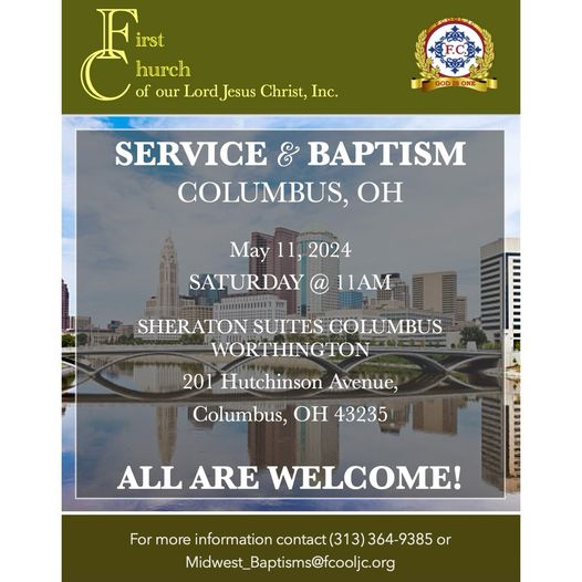 Read more about the article May 11, 2024 – Columbus, OH / Service & Baptism