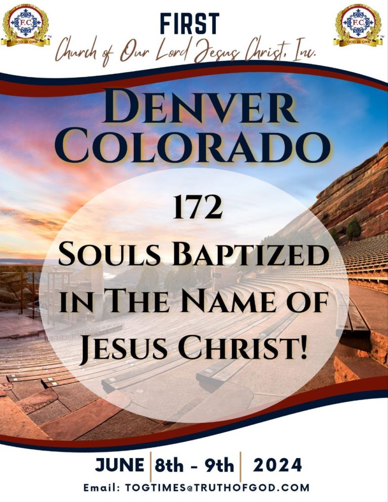 Read more about the article 172 Souls Were Baptized In The Name Of Jesus Christ In Denver, Colorado On June 8 – 9, 2024