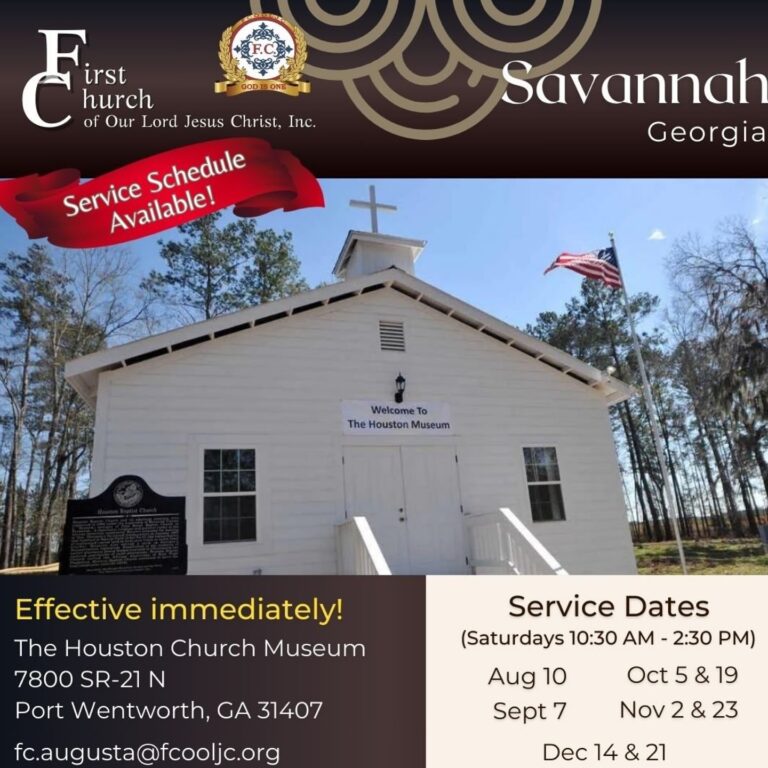 Read more about the article Savannah, Georgia – Service Dates & Times / August through December