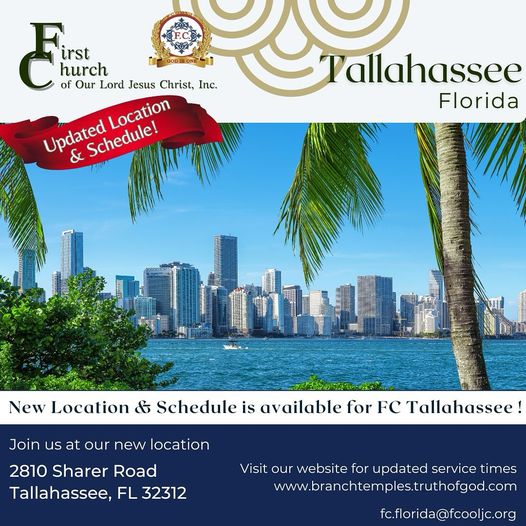 Read more about the article Tallahassee, FL – Updated Location & Schedule