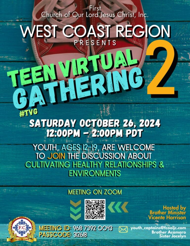 Read more about the article October 26, 2024 – Teen Virtual Gathering / Zoom Meeting