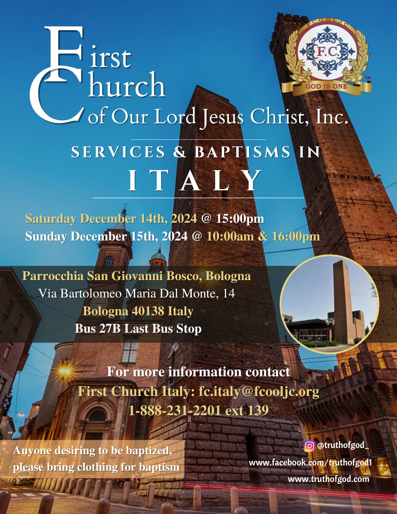 Read more about the article December 14 – 15, 2024 – Italy / Service & Baptism