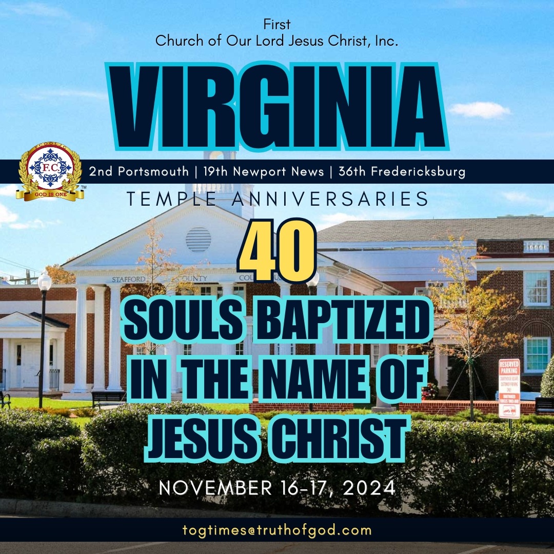 Read more about the article 40 Souls Were Baptized In The Name Of Jesus Christ On November 16 – 17, 2024 In Virginia