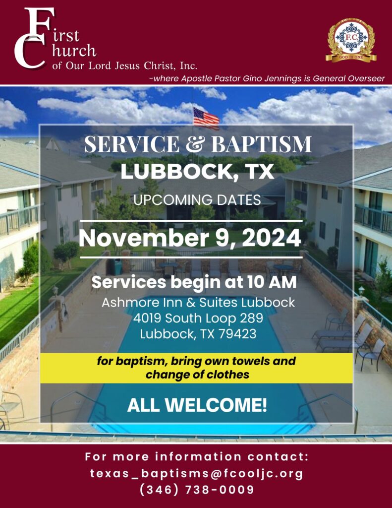 November 9, 2024 Lubbock, TX / Service & Baptism Truth Of God