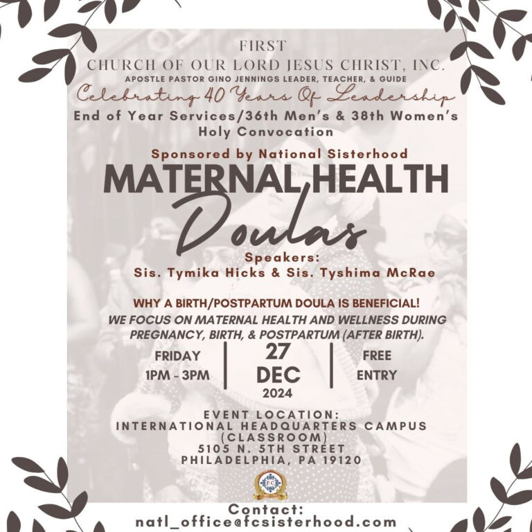 Read more about the article December 27, 2024 – Maternal Health Doulas