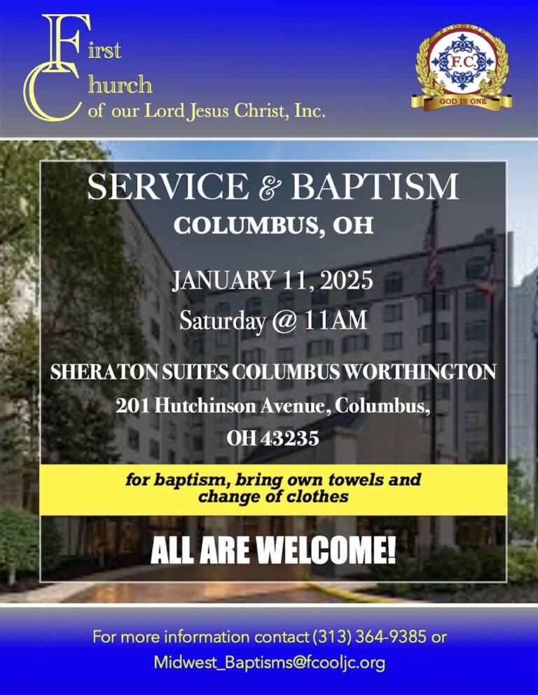 Read more about the article January 11, 2025 – Columbus, OH / Service & Baptism