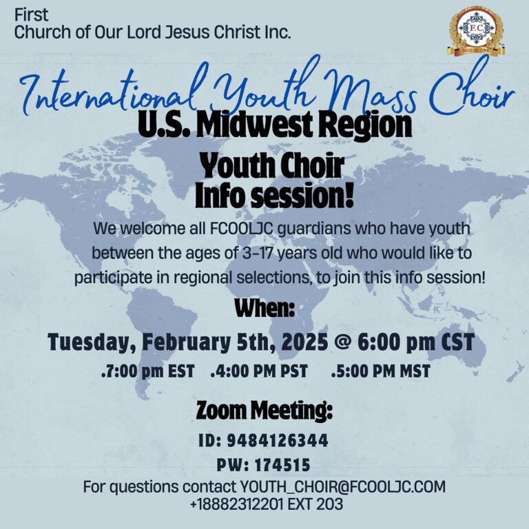 Read more about the article February 5, 2025 – International Youth Mass Choir / U.S. Midwest Region