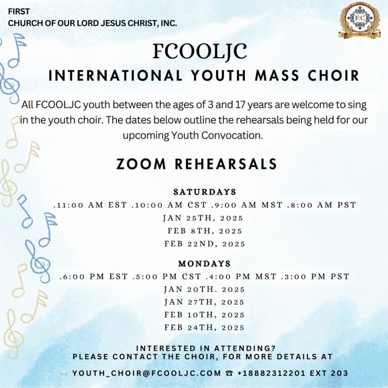 Read more about the article January & February – International Youth Mass Choir / Zoom Rehearsals