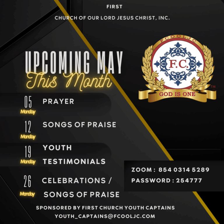 Read more about the article (May) – First Church Youth Captains / Upcoming This Month
