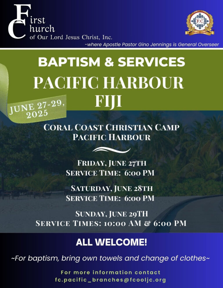 Read more about the article June 27 – 29, 2025 – Pacific Harbour, FIJI / Service & Baptism