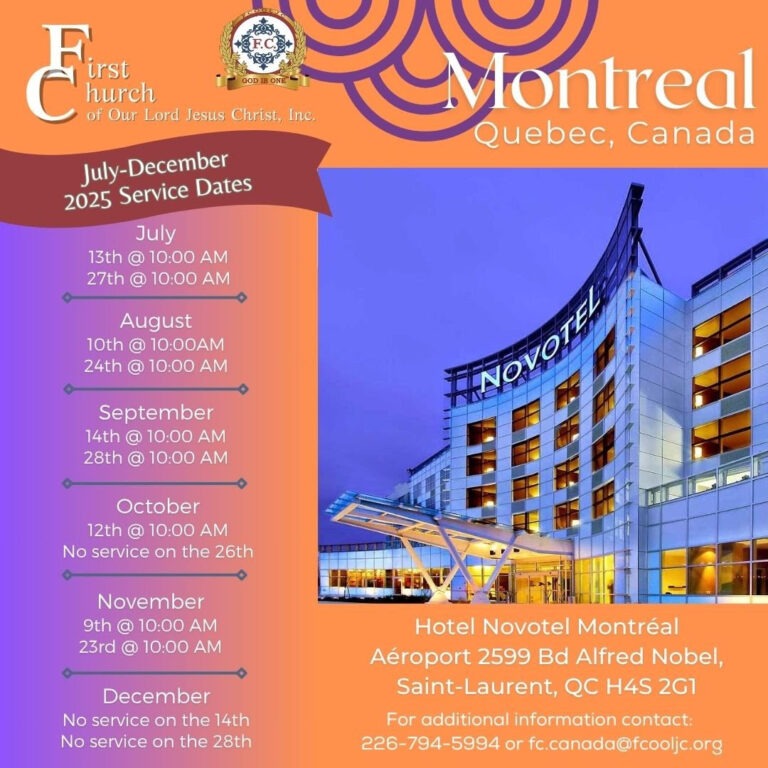 Read more about the article July – December 2025 – Service Dates / Montreal Quebec, Canada